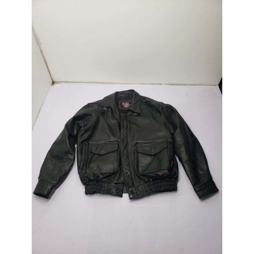 Milwaukee Leather Men's Black Motorcycle Jacket Size M Genuine Leather Biker